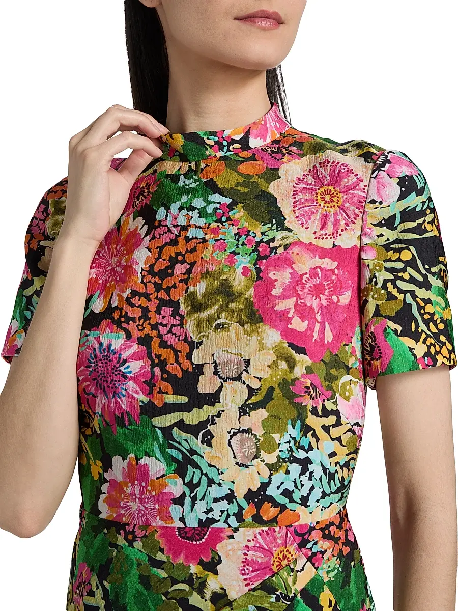 Saloni Women's Floral Draped Minidress | Thumbnail 6 Saloni Women's Floral Draped Minidress | Thumbnail 6