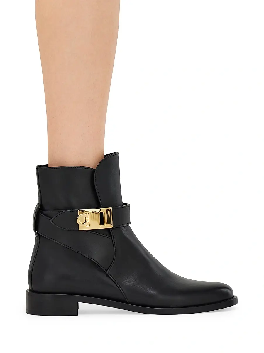 Ferragamo Women's Zanira Leather Ankle Boots | Thumbnail 2