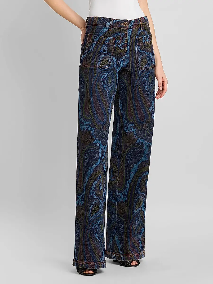 Etro Women's Paisley Cotton-Blend Flared Jeans | Thumbnail 4 Etro Women's Paisley Cotton-Blend Flared Jeans | Thumbnail 4