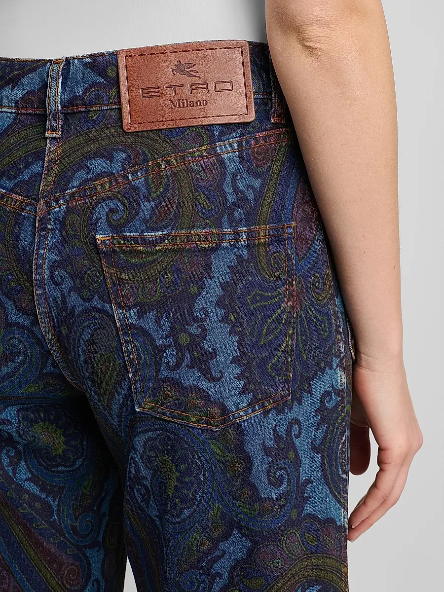 Etro Women's Paisley Cotton-Blend Flared Jeans | Thumbnail 5 Etro Women's Paisley Cotton-Blend Flared Jeans | Thumbnail 5