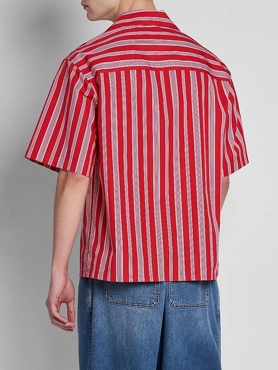 Marni Men's Striped Cotton-Blend Camp Shirt | Thumbnail 3 Marni Men's Striped Cotton-Blend Camp Shirt | Thumbnail 3
