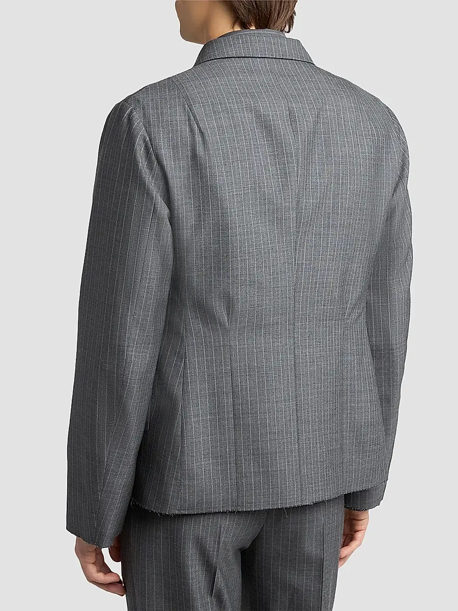 Jil Sander Men's Pinstripe Check Wool Jacket | Thumbnail 3 Jil Sander Men's Pinstripe Check Wool Jacket | Thumbnail 3