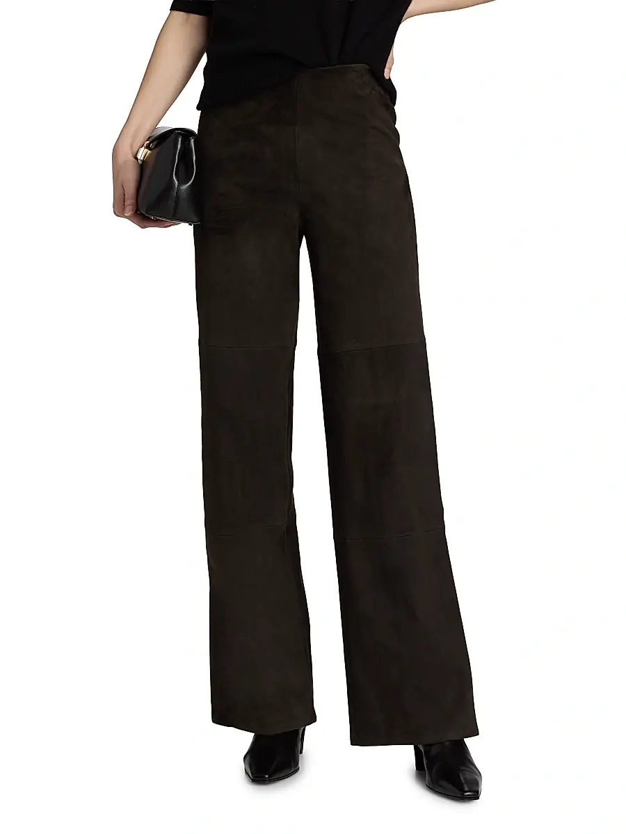 ARMA Women's Karina Suede High-Rise Wide-Leg Pants | Thumbnail 3 ARMA Women's Karina Suede High-Rise Wide-Leg Pants | Thumbnail 3