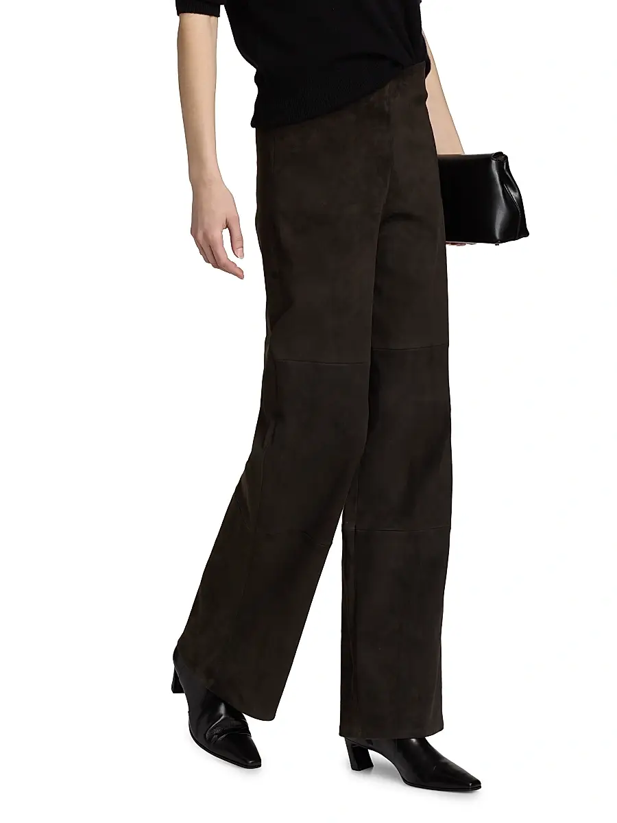 ARMA Women's Karina Suede High-Rise Wide-Leg Pants | Thumbnail 4 ARMA Women's Karina Suede High-Rise Wide-Leg Pants | Thumbnail 4