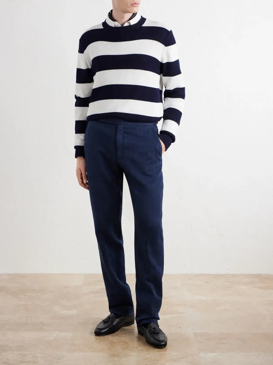 Ralph Lauren Purple Label Gregory Straight-Leg Herringbone Cotton and Linen-Blend Trousers - Men | Thumbnail 2 Ralph Lauren Purple Label Gregory Straight-Leg Herringbone Cotton and Linen-Blend Trousers - Men | Thumbnail 2