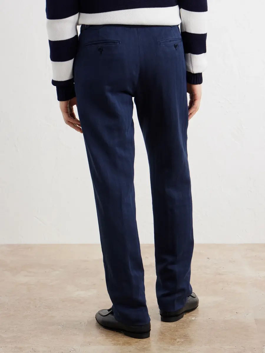 Ralph Lauren Purple Label Gregory Straight-Leg Herringbone Cotton and Linen-Blend Trousers - Men | Thumbnail 4 Ralph Lauren Purple Label Gregory Straight-Leg Herringbone Cotton and Linen-Blend Trousers - Men | Thumbnail 4