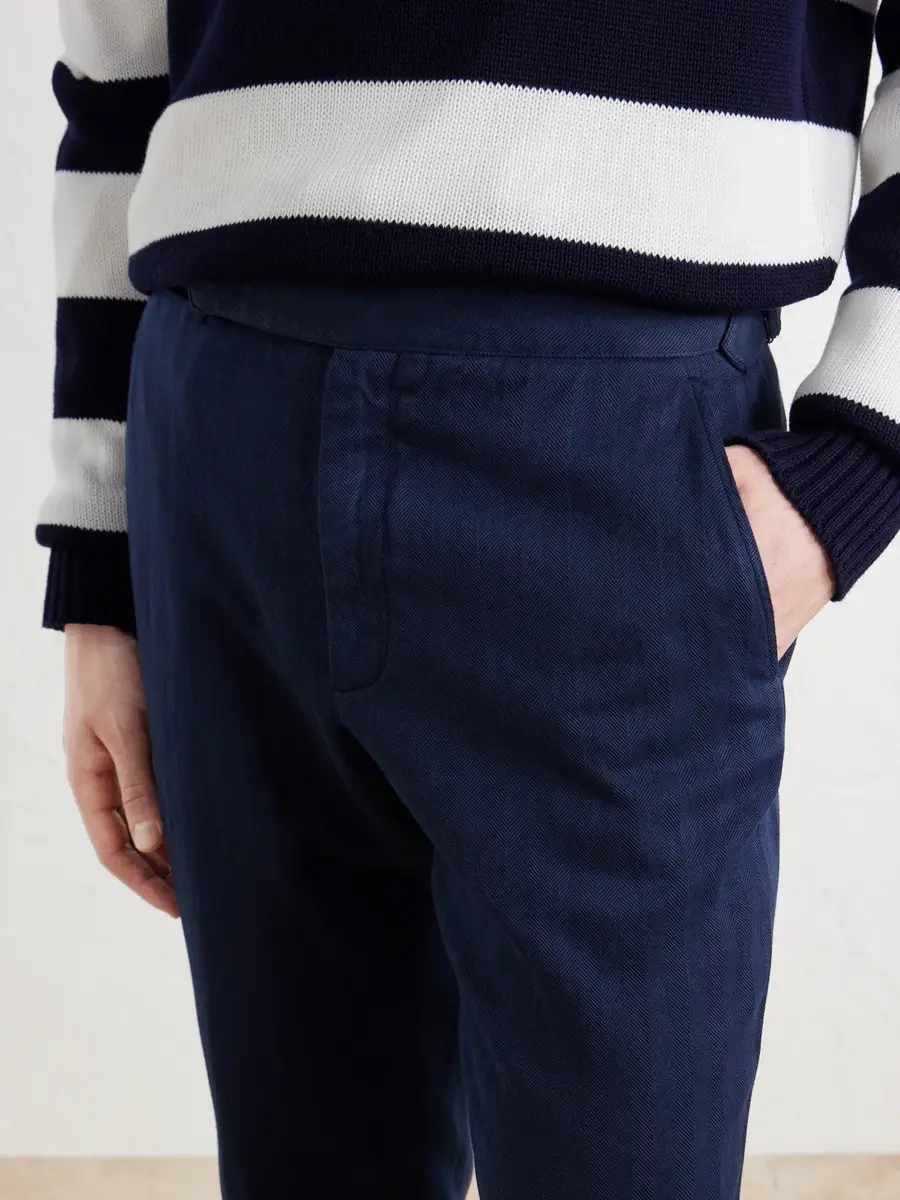 Ralph Lauren Purple Label Gregory Straight-Leg Herringbone Cotton and Linen-Blend Trousers - Men | Thumbnail 5 Ralph Lauren Purple Label Gregory Straight-Leg Herringbone Cotton and Linen-Blend Trousers - Men | Thumbnail 5