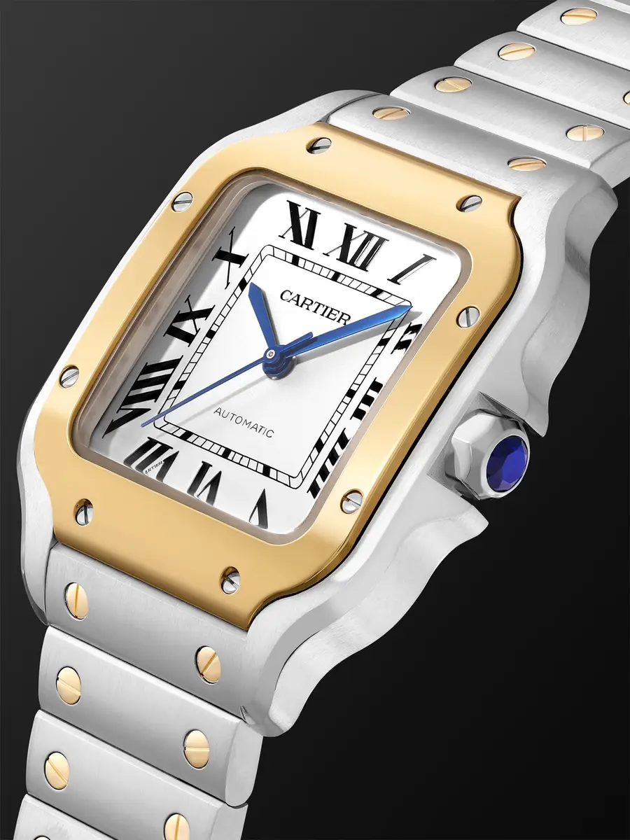 Cartier Santos de Medium Automatic 35.1mm Interchangeable 18-Karat Gold, Stainless Steel and Leather Watch, Ref. No. W2SA0016 - Men | Thumbnail 3 Cartier Santos de Medium Automatic 35.1mm Interchangeable 18-Karat Gold, Stainless Steel and Leather Watch, Ref. No. W2SA0016 - Men | Thumbnail 3