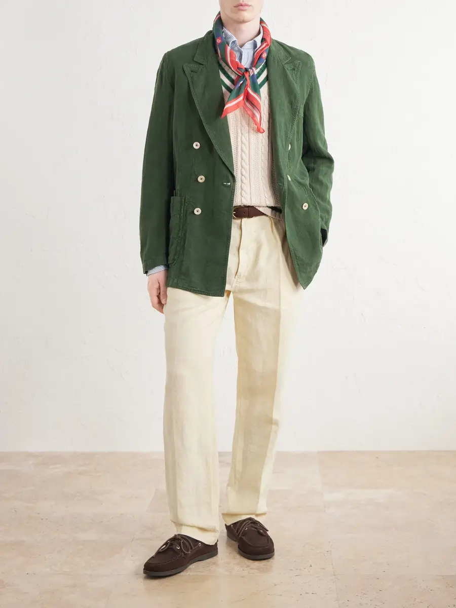 Drake's Games Straight-Leg Woven Linen Trousers - Men | Thumbnail 2 Drake's Games Straight-Leg Woven Linen Trousers - Men | Thumbnail 2