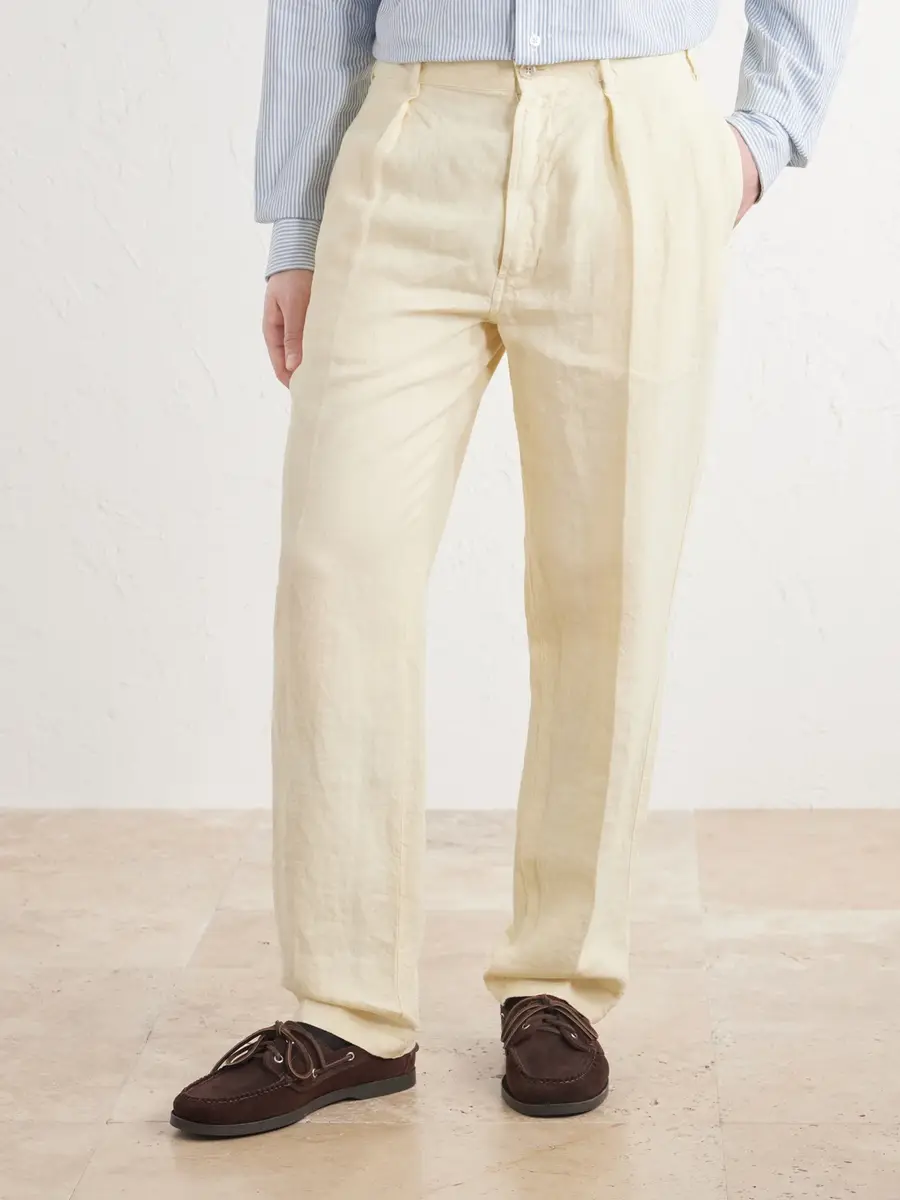 Drake's Games Straight-Leg Woven Linen Trousers - Men | Thumbnail 3 Drake's Games Straight-Leg Woven Linen Trousers - Men | Thumbnail 3