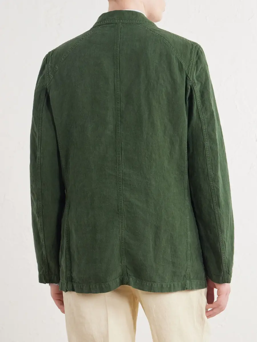 Drake's Games Double-Breasted Linen Blazer - Men | Thumbnail 4