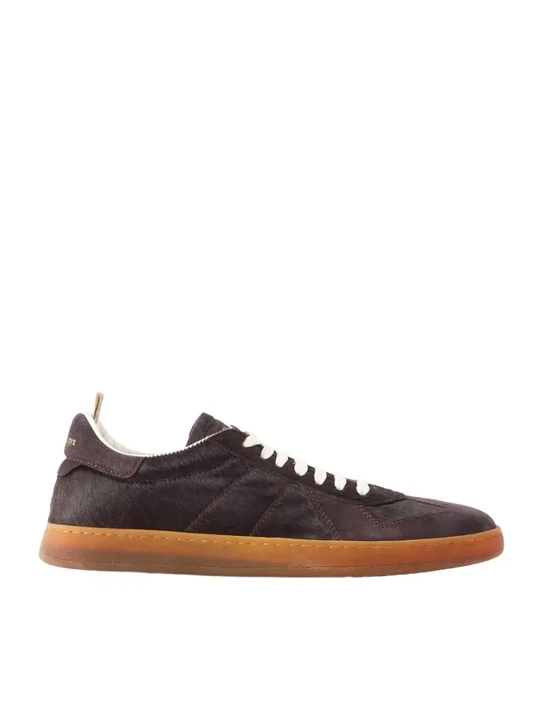 Officine Creative Militia 002 Suede-Trimmed Calf Hair Snakers - Men