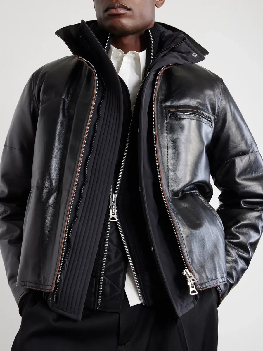 Sacai Leather Down Jacket - Men | Thumbnail 5 Sacai Leather Down Jacket - Men | Thumbnail 5