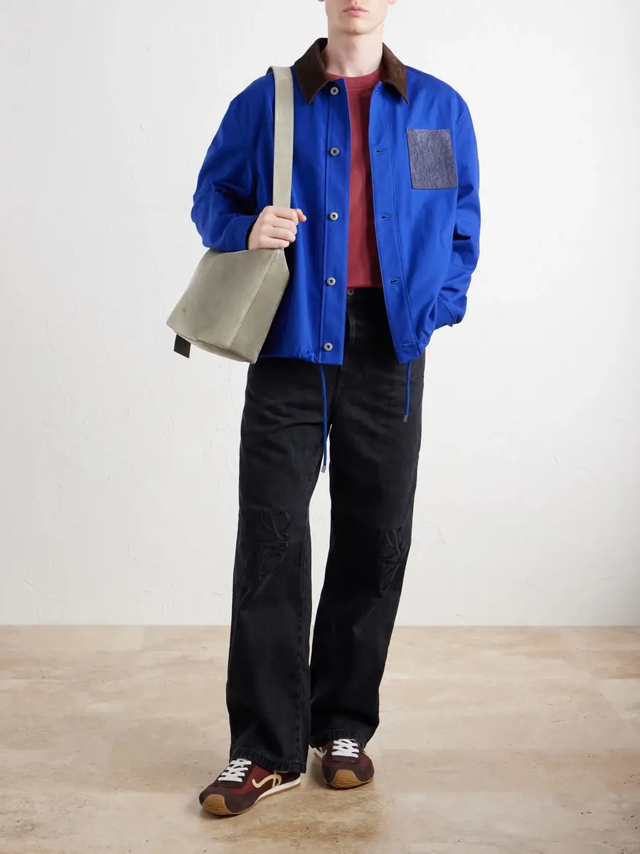 Loewe Loop Medium Logo-Debossed Suede Messenger Bag - Men | Thumbnail 2