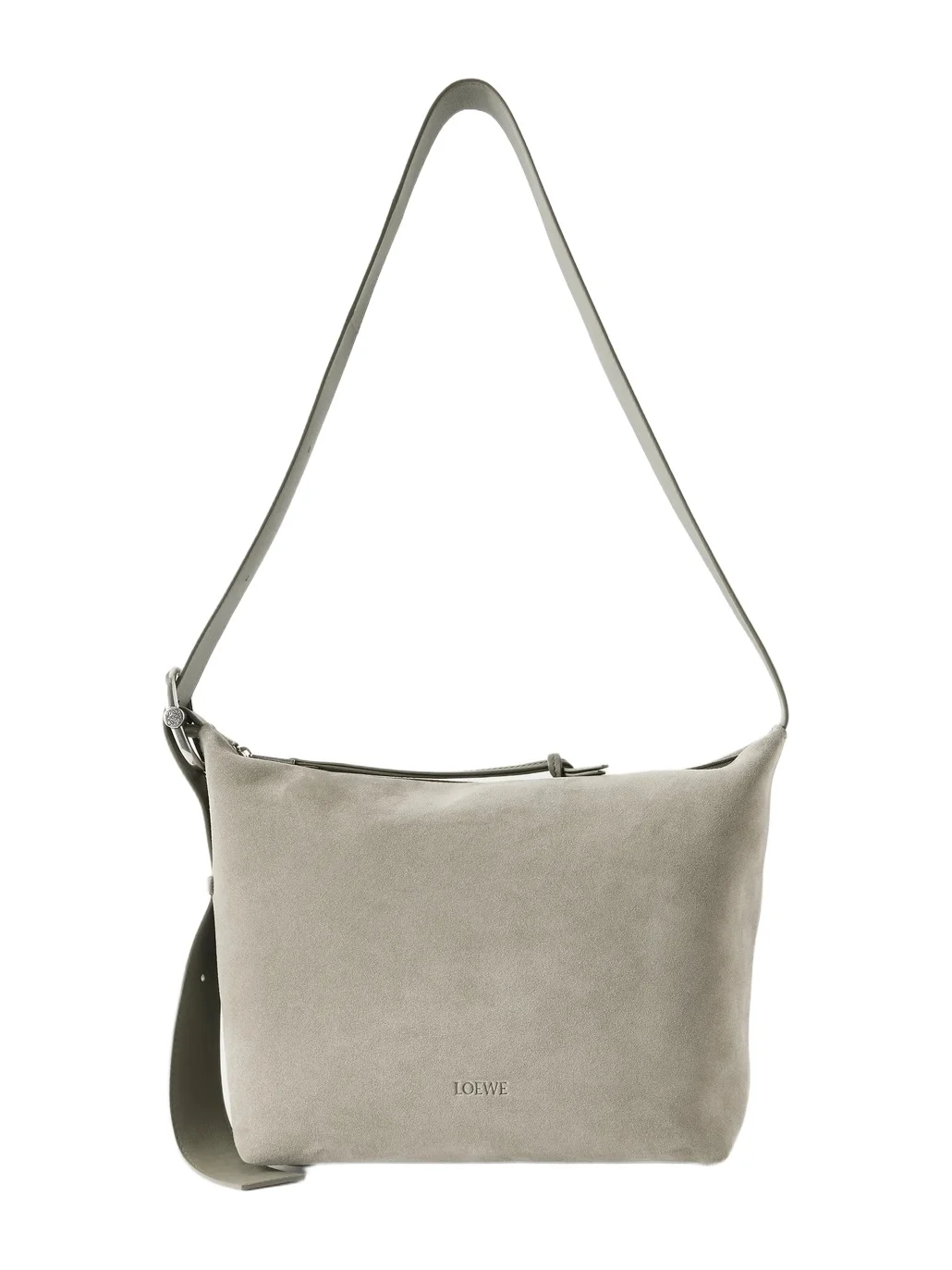 Loop Medium Logo-Debossed Suede Messenger Bag - Men