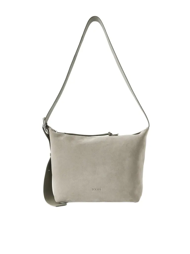 Loewe Loop Medium Logo-Debossed Suede Messenger Bag - Men