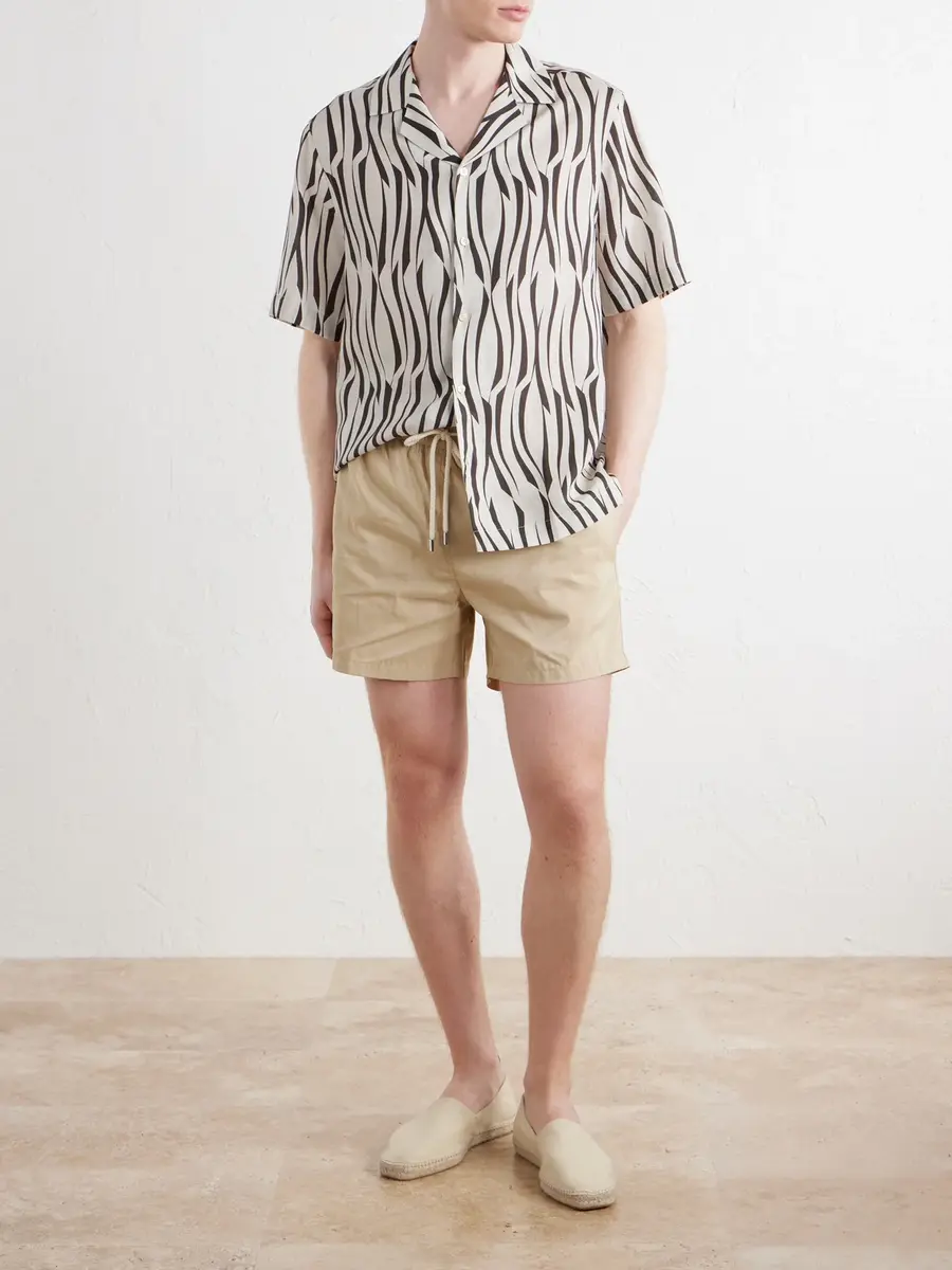 Frescobol Carioca Roberto Camp-Collar Printed Lyocell and Linen-Blend Shirt - Men | Thumbnail 2 Frescobol Carioca Roberto Camp-Collar Printed Lyocell and Linen-Blend Shirt - Men | Thumbnail 2