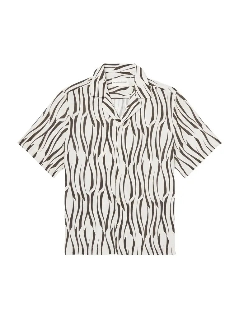 Frescobol Carioca Roberto Camp-Collar Printed Lyocell and Linen-Blend Shirt - Men