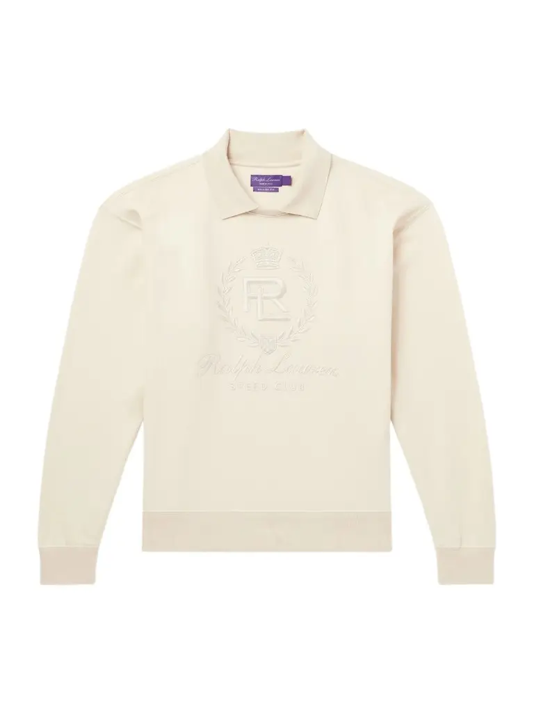 Ralph Lauren Purple Label Logo-Embroidered Cotton-Jersey Polo Sweatshirt - Men | Image 1 Ralph Lauren Purple Label Logo-Embroidered Cotton-Jersey Polo Sweatshirt - Men | Image 1