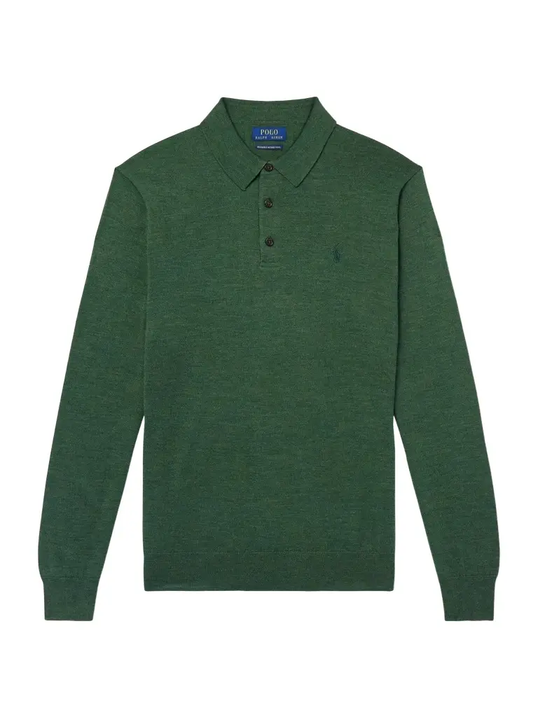 Polo Ralph Lauren Logo-Embroidered Wool Polo Sweater - Men | Image 1 Polo Ralph Lauren Logo-Embroidered Wool Polo Sweater - Men | Image 1