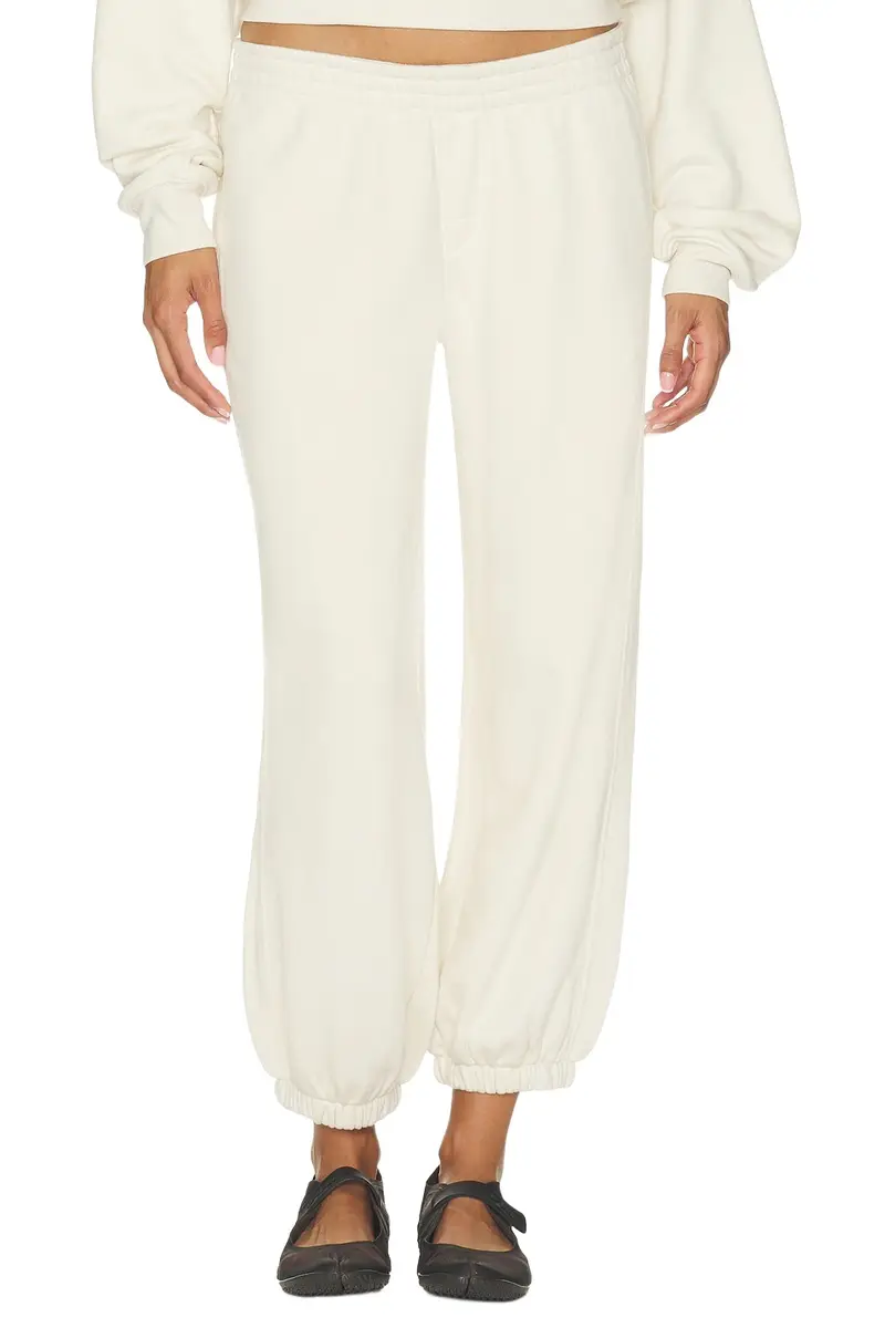 Drapey French Terry Cropped Low Rise Jogger Drapey French Terry Cropped Low Rise Jogger