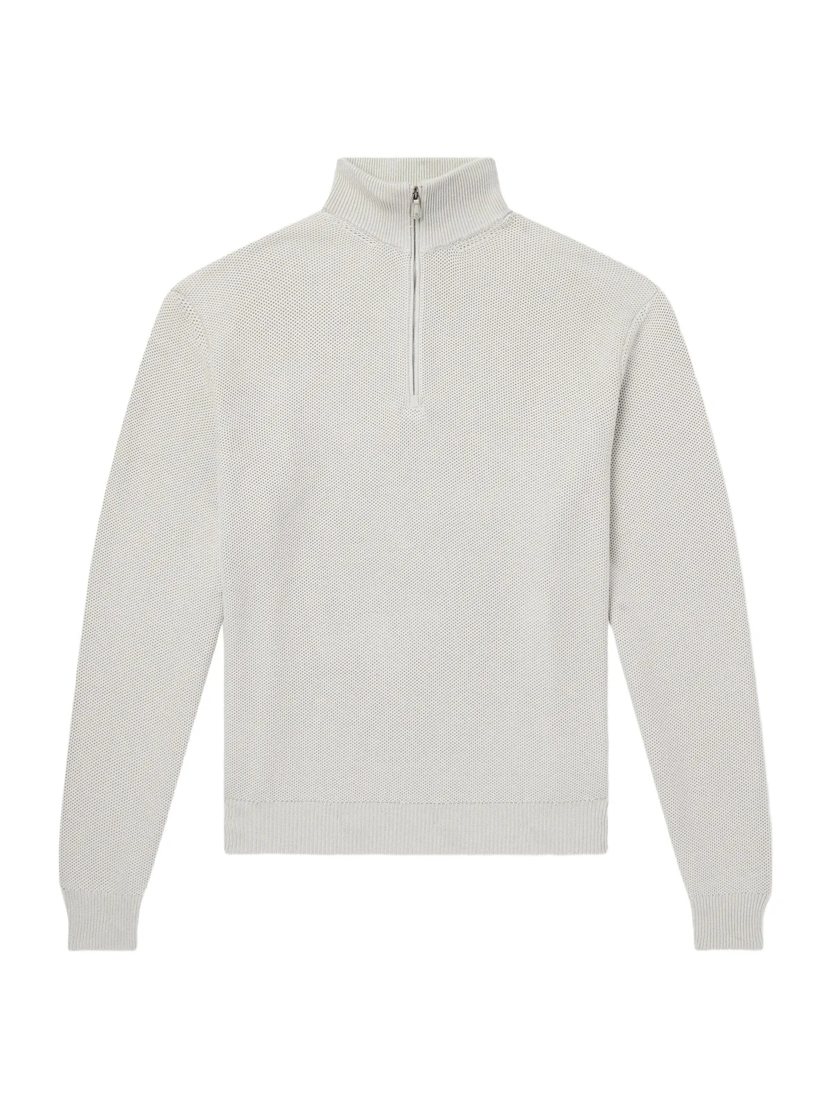Silk and Cotton-Blend Half-Zip Sweater - Men