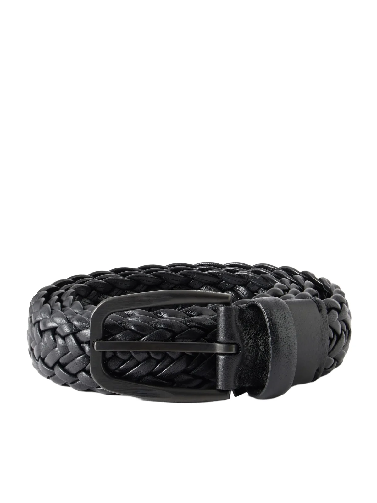 3.2cm Braided Leather Belt - Men