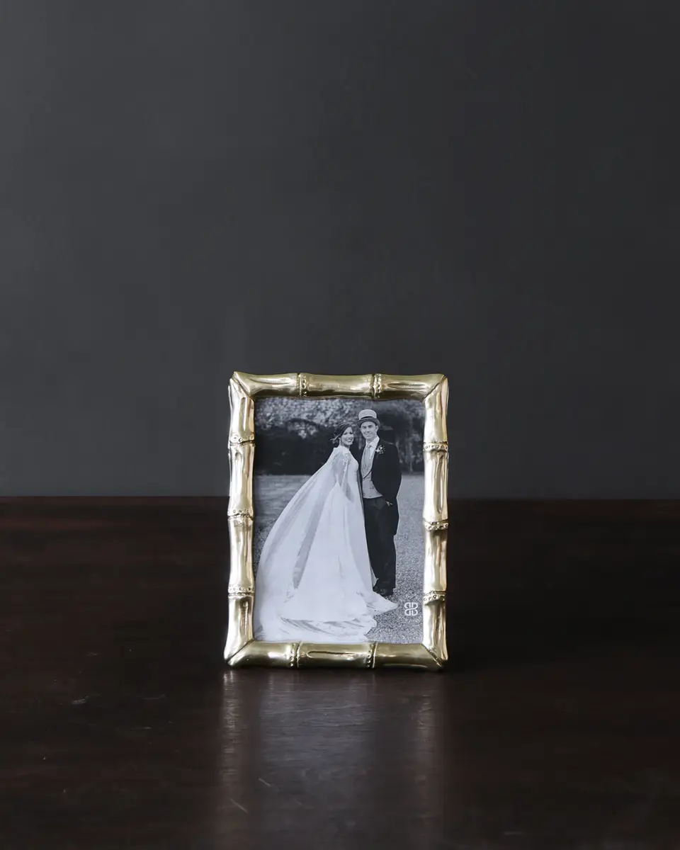 Beatriz Ball FRAME Sierra Modern Bamboo 5 x 7 Picture Frame (Gold) | Image 1 Beatriz Ball FRAME Sierra Modern Bamboo 5 x 7 Picture Frame (Gold) | Image 1