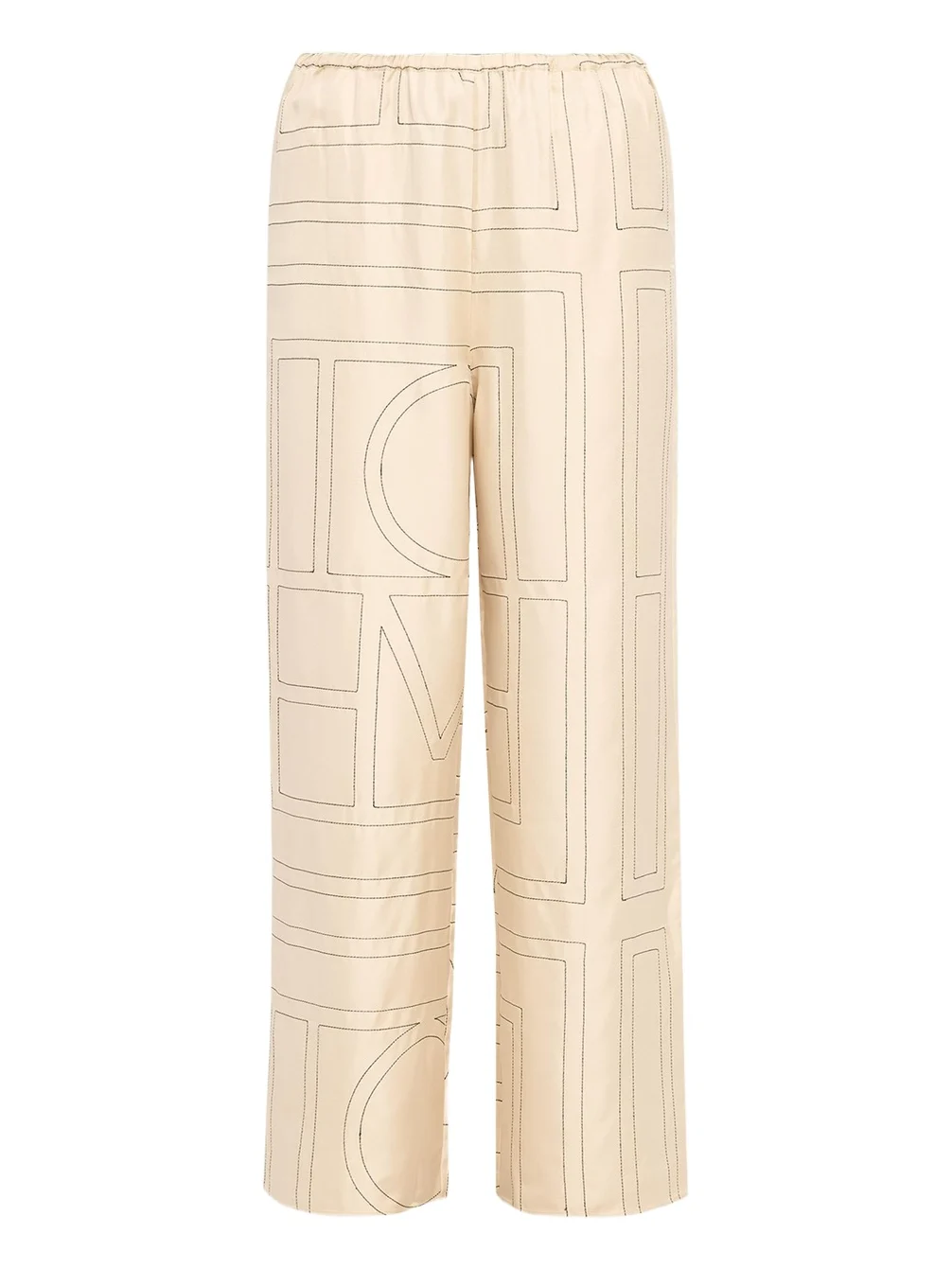 Monogram-Embroidered Silk Pajama Pants Monogram-Embroidered Silk Pajama Pants