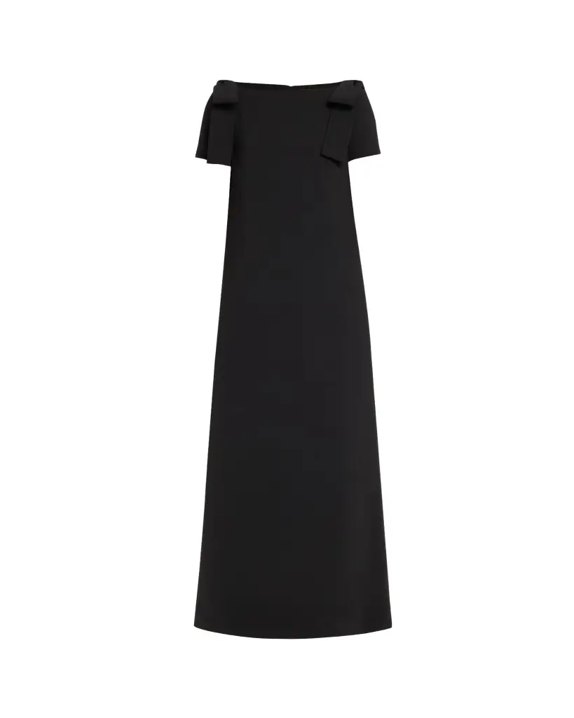 Carolina Herrera Shoulder Bow Crepe Column Gown | Image 1 Carolina Herrera Shoulder Bow Crepe Column Gown | Image 1