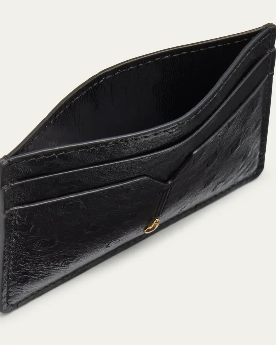 Jacques Marie Mage Men's Theodore Ostrich Card Case | Thumbnail 3 Jacques Marie Mage Men's Theodore Ostrich Card Case | Thumbnail 3