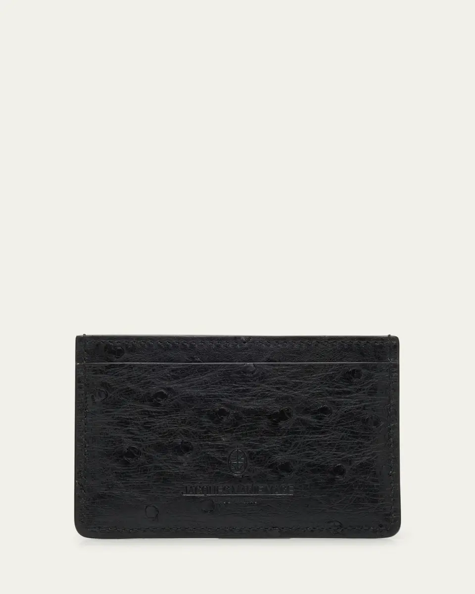 Jacques Marie Mage Men's Theodore Ostrich Card Case | Thumbnail 4 Jacques Marie Mage Men's Theodore Ostrich Card Case | Thumbnail 4