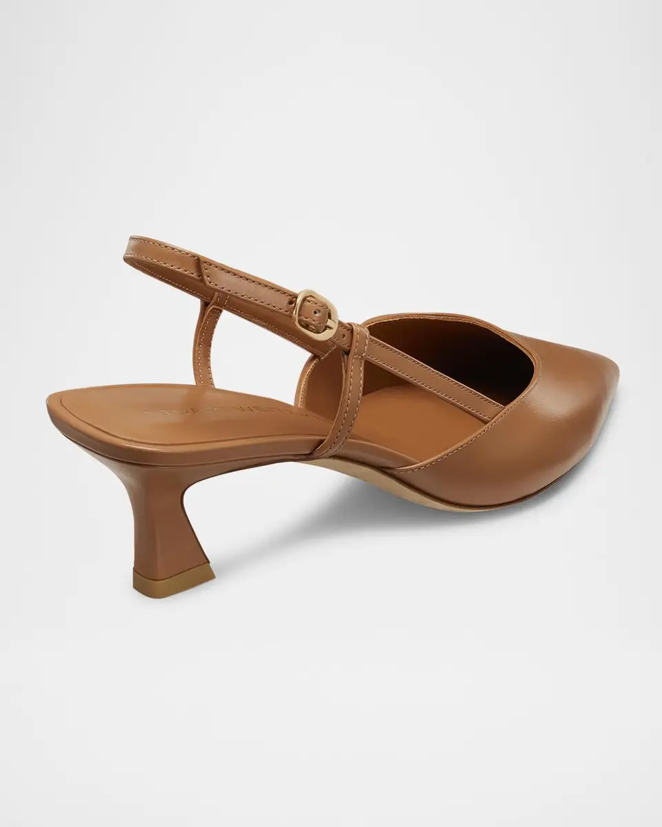 Stuart Weitzman Vinnie Leather Kitten Slingback Pumps | Thumbnail 3 Stuart Weitzman Vinnie Leather Kitten Slingback Pumps | Thumbnail 3