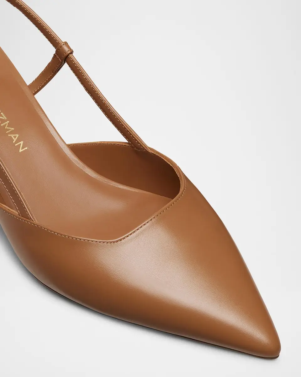 Stuart Weitzman Vinnie Leather Kitten Slingback Pumps | Thumbnail 4 Stuart Weitzman Vinnie Leather Kitten Slingback Pumps | Thumbnail 4