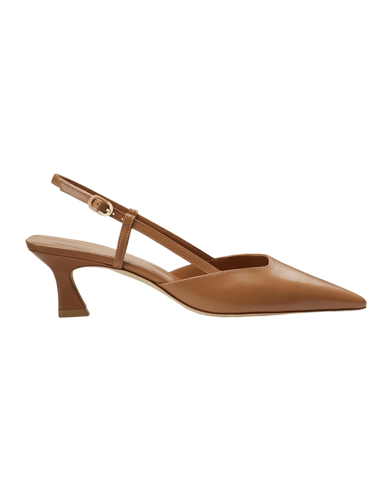 Stuart Weitzman Vinnie Leather Kitten Slingback Pumps