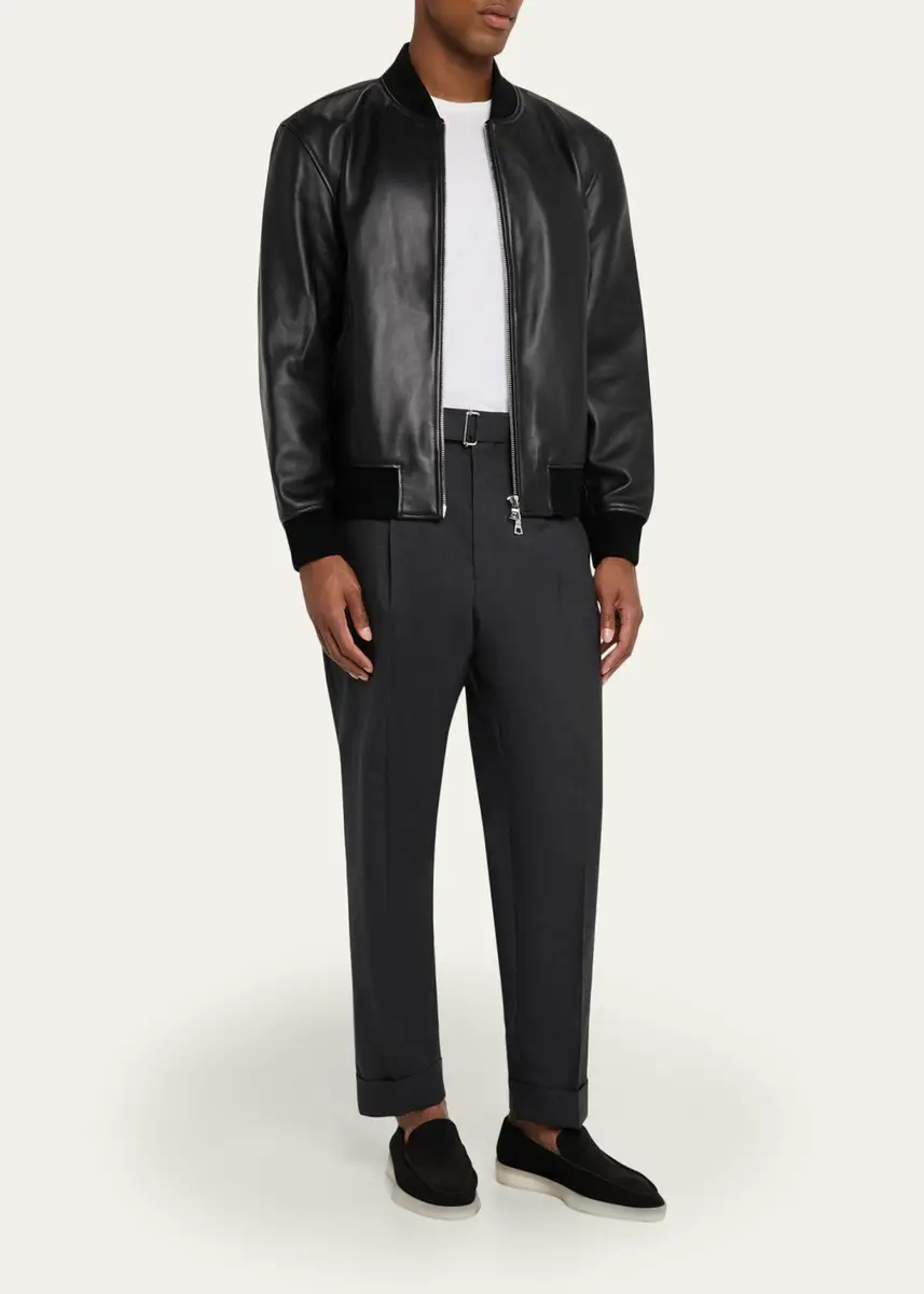 OFFICINE GÉNÉRALE Men's Hugo Wool Self-Belt Pleated Pants | Thumbnail 2 OFFICINE GÉNÉRALE Men's Hugo Wool Self-Belt Pleated Pants | Thumbnail 2
