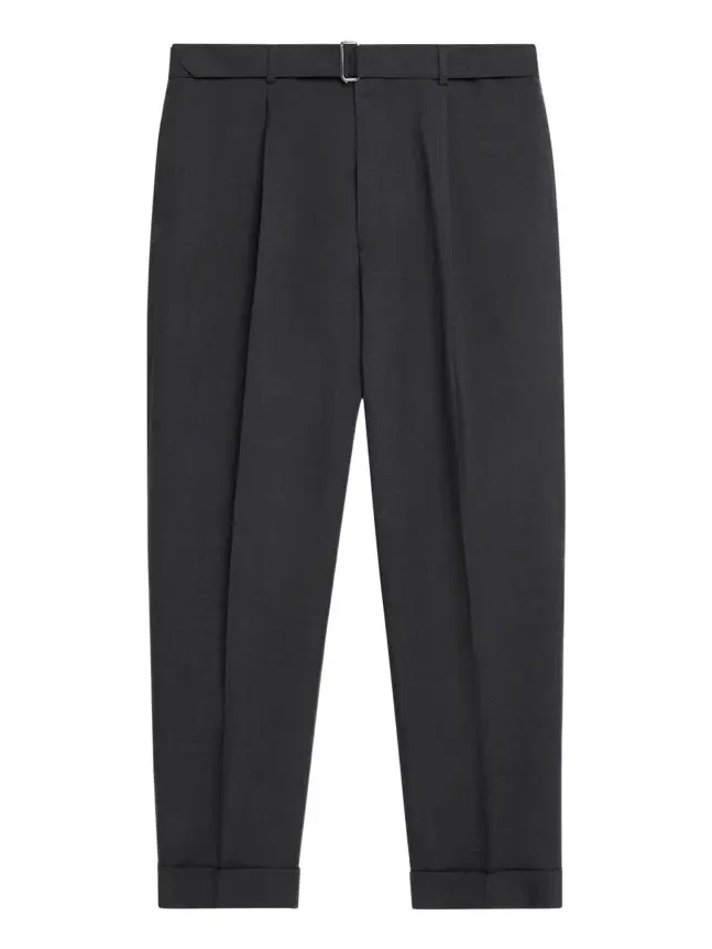 Men's Hugo Wool Self-Belt Pleated Pants Men's Hugo Wool Self-Belt Pleated Pants