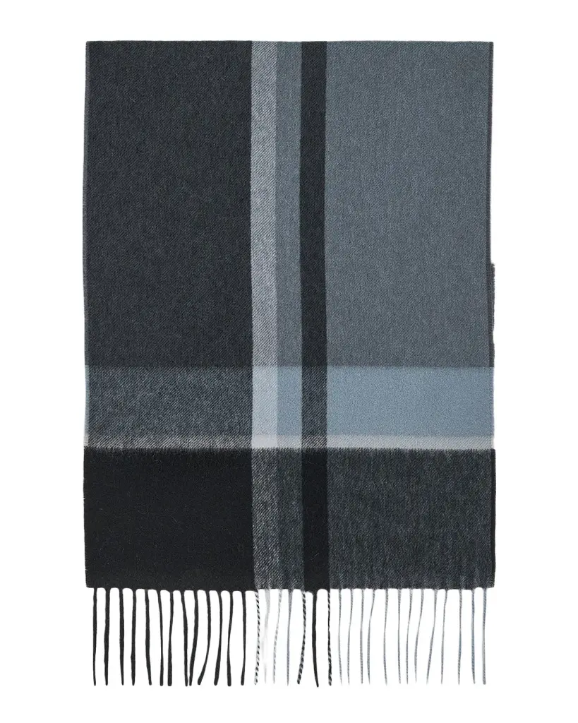 Neiman Marcus Men's Cashmere Exploded Plaid Scarf | Image 1 Neiman Marcus Men's Cashmere Exploded Plaid Scarf | Image 1