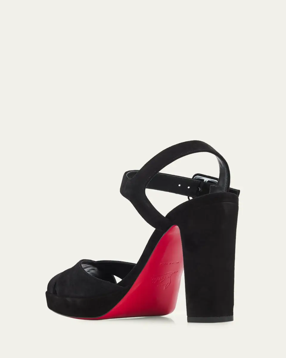 Christian Louboutin 100mm Cora Suede Platform Sandals | Thumbnail 4