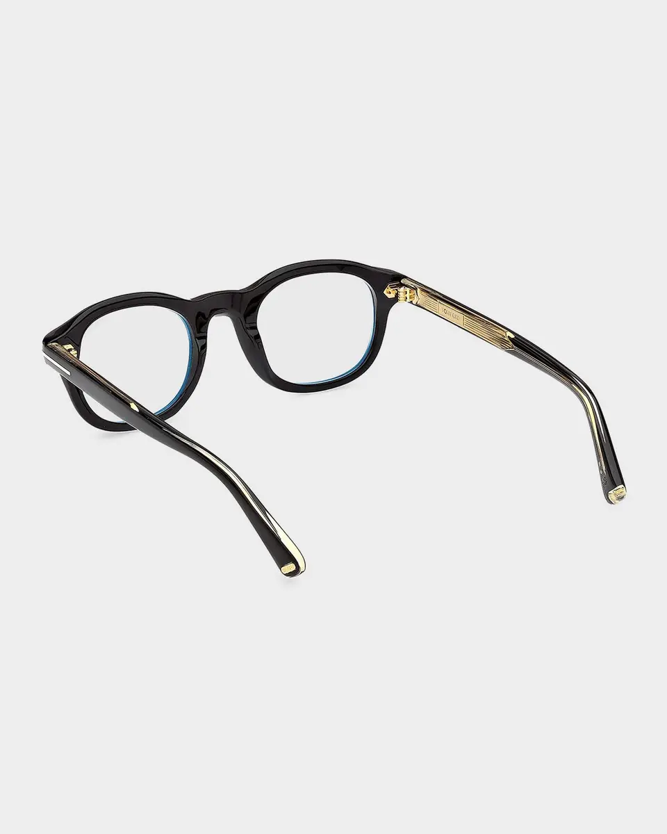 Tom Ford Men's T-Logo Acetate Round Eyeglasses | Thumbnail 2