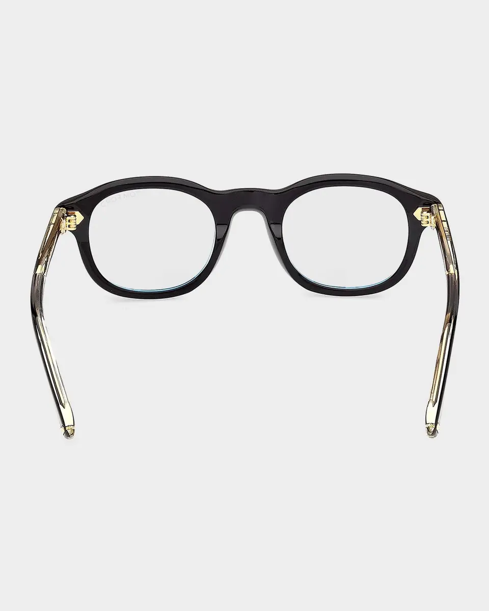 Tom Ford Men's T-Logo Acetate Round Eyeglasses | Thumbnail 3