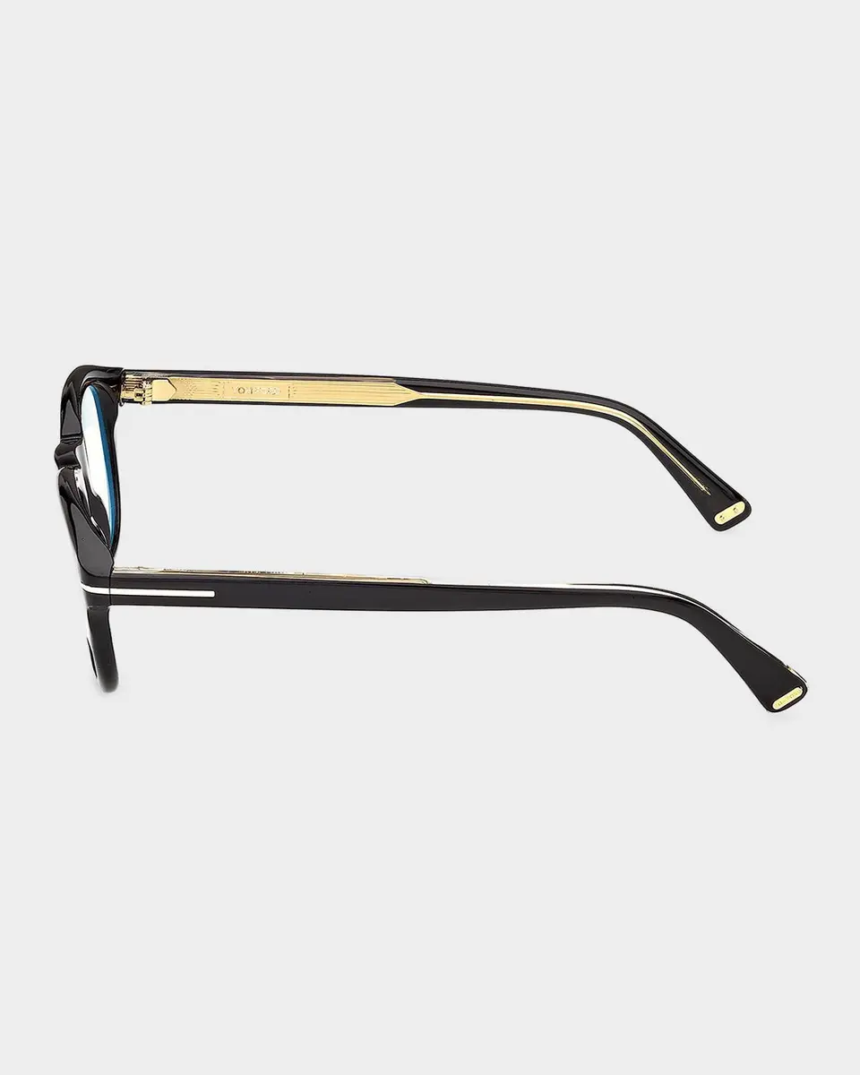 Tom Ford Men's T-Logo Acetate Round Eyeglasses | Thumbnail 4