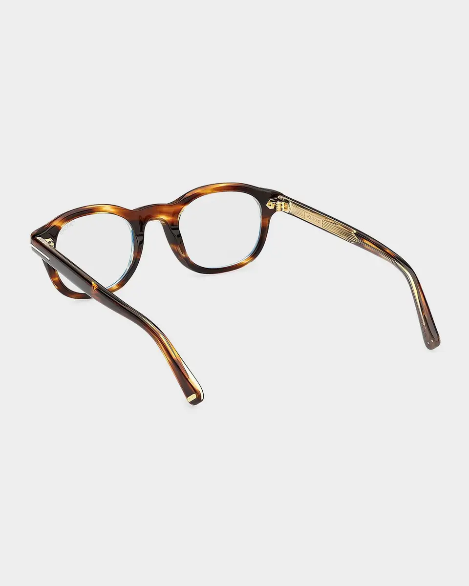 Tom Ford Men's T-Logo Acetate Round Eyeglasses | Thumbnail 2 Tom Ford Men's T-Logo Acetate Round Eyeglasses | Thumbnail 2