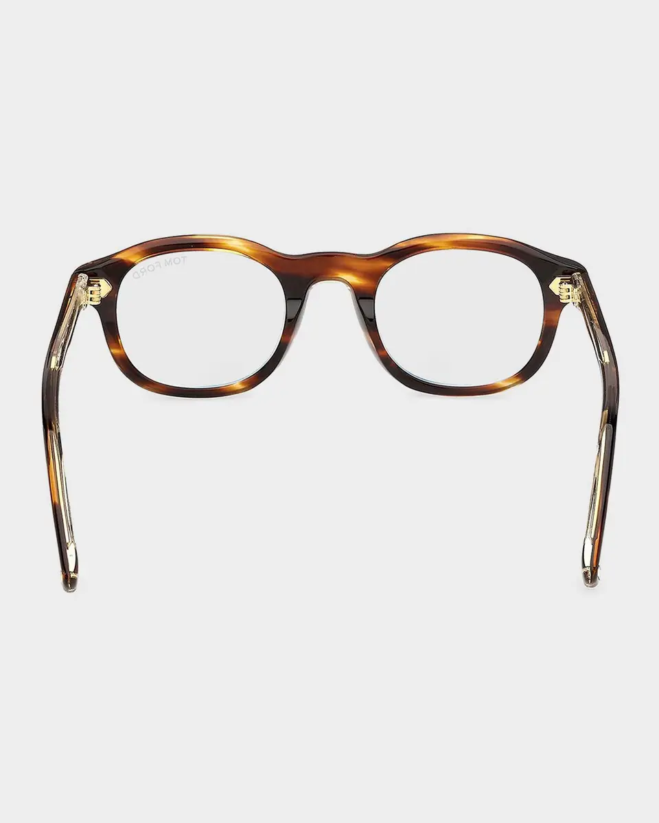 Tom Ford Men's T-Logo Acetate Round Eyeglasses | Thumbnail 3 Tom Ford Men's T-Logo Acetate Round Eyeglasses | Thumbnail 3
