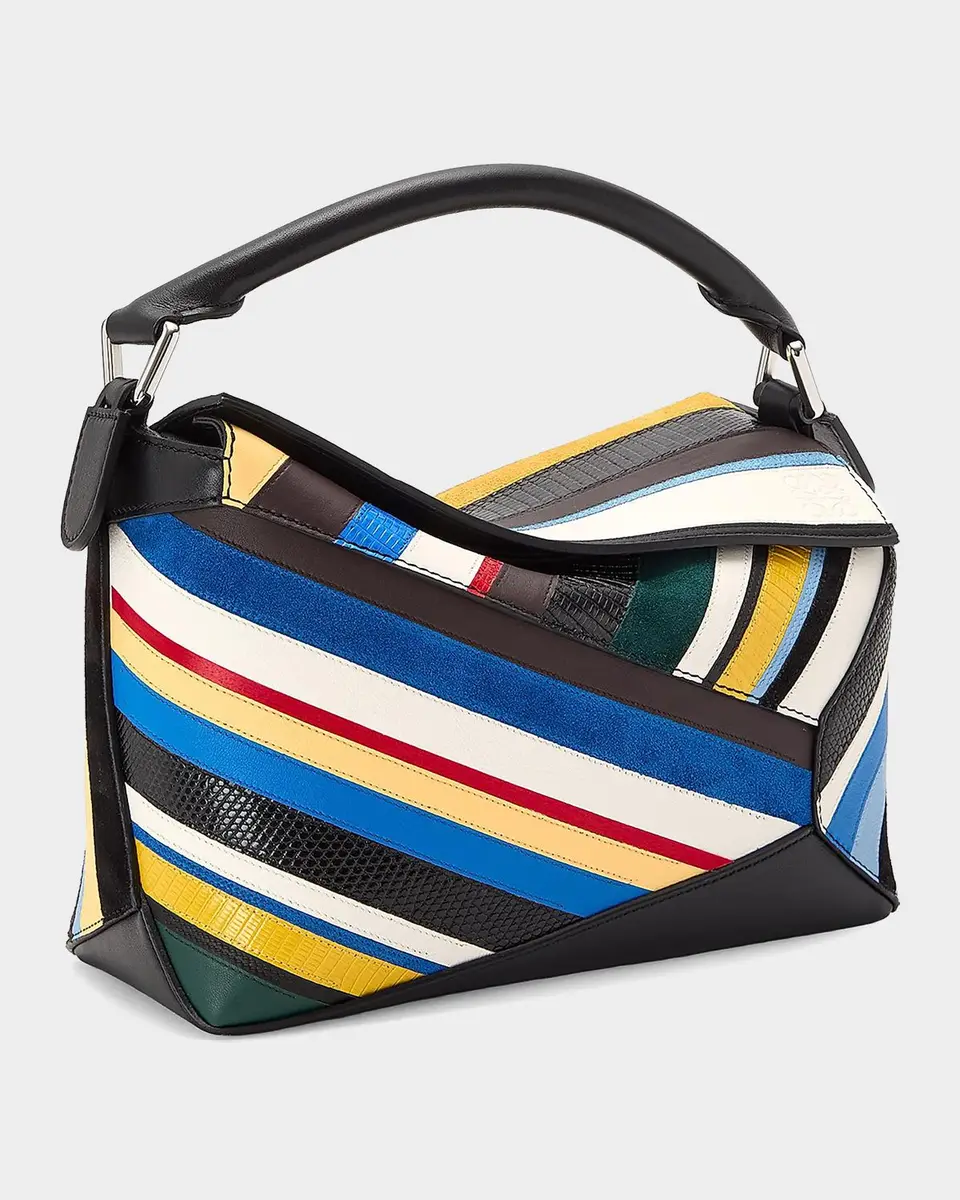 Loewe Puzzle Edge Small Top-Handle Bag in Mixed Leather | Thumbnail 3