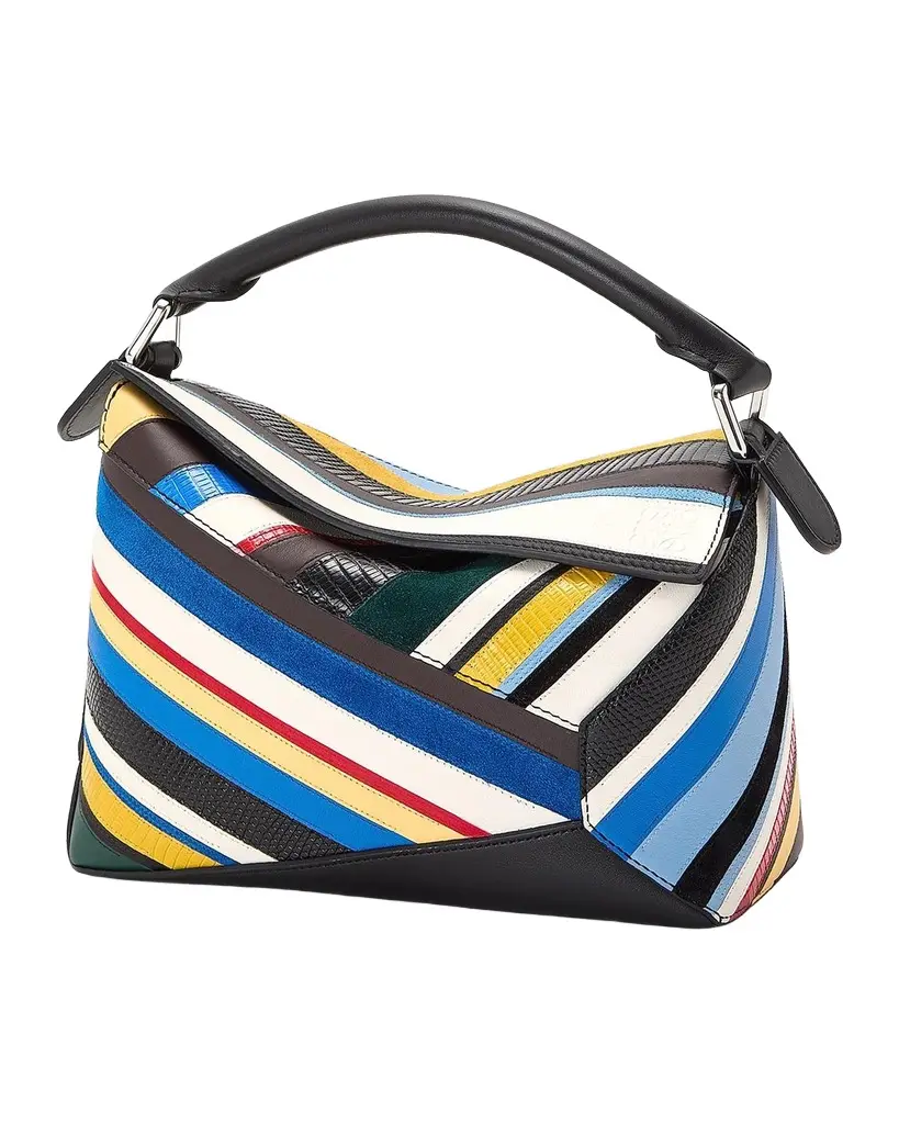 Loewe Puzzle Edge Small Top-Handle Bag in Mixed Leather