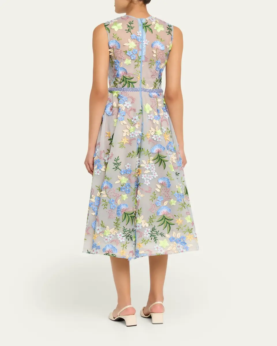 Bronx and Banco Saba Beaded Floral Applique Midi Dress | Thumbnail 3 Bronx and Banco Saba Beaded Floral Applique Midi Dress | Thumbnail 3