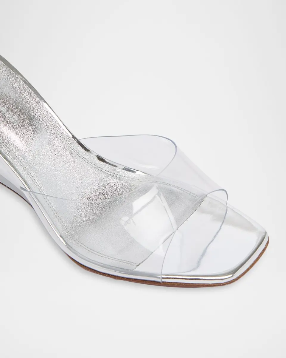 Amina Muaddi 70mm Lupita Transparent Wedge Mules | Thumbnail 3 Amina Muaddi 70mm Lupita Transparent Wedge Mules | Thumbnail 3