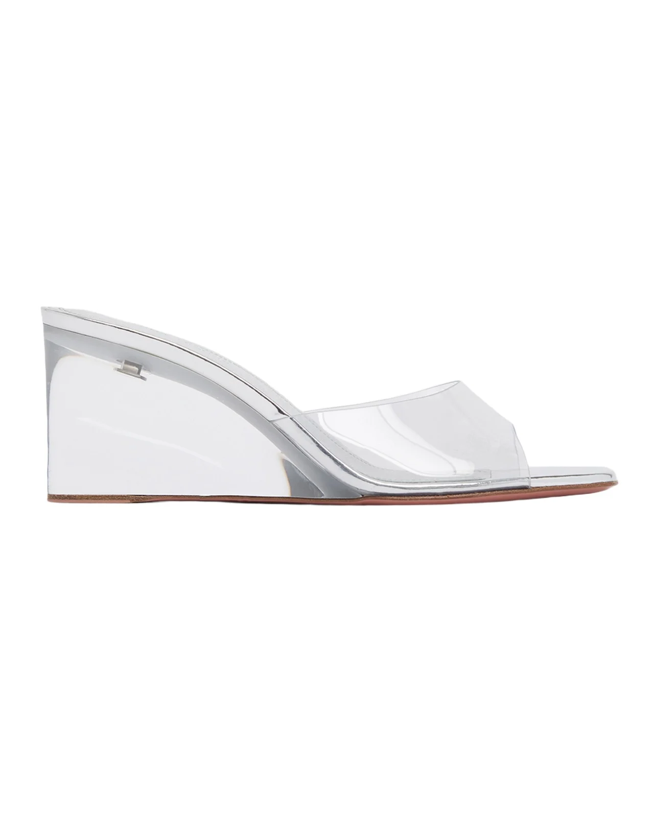 Amina Muaddi 70mm Lupita Transparent Wedge Mules