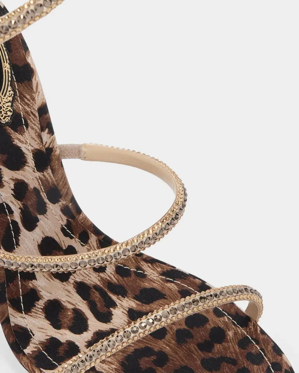 René Caovilla Cleo Animalier 105MM Satin Sandals | Thumbnail 4 René Caovilla Cleo Animalier 105MM Satin Sandals | Thumbnail 4